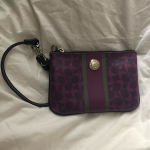 Authentic purple Coach wristlet